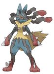  highres lucario mega_pokemon nintendo no_humans official_art pokemon pokemon_(game) pokemon_xy simple_background solo sugimori_ken white_background 