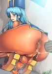  all_fours anus ass blue_hair bodysuit cum cum_in_clothes dragon_quest dragon_quest_iii erection futanari impossible_clothes long_hair nagase_haruhito object_insertion penis penis_under_clothes priest_(dq3) red_eyes skin_tight solo spread_anus spread_anus_under_clothes testicles 