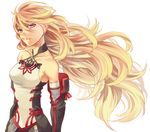  bare_shoulders blonde_hair detached_sleeves long_hair miho_(mi) milla_maxwell red_eyes simple_background solo tales_of_(series) tales_of_xillia tales_of_xillia_2 very_long_hair white_background 