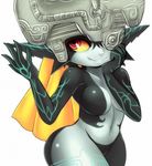  bad_id bad_tumblr_id blonde_hair breasts fang helmet imp long_hair mato_spectoru medium_breasts midna navel neon_trim no_nipples one_eye_covered pointy_ears red_eyes smile solo the_legend_of_zelda the_legend_of_zelda:_twilight_princess white_background wide_hips yellow_sclera 
