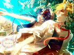  aladdin_(magi) ali_baba_saluja bad_id bad_pixiv_id blonde_hair blue_eyes blue_hair braid g.g.lemon long_hair magi_the_labyrinth_of_magic multiple_boys short_hair smile yellow_eyes 