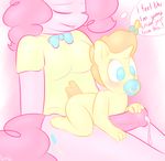  anthro anthrofied baby biting_lip blue_eyes bow clothing cub cum cutie_mark diaper dickgirl english_text equine eyes_closed female friendship_is_magic fur hair horn horse intersex lamiaaaa lip_bite mammal my_little_pony orange_hair pacifier penis pink_fur pink_hair pinkie_pie_(mlp) pony pumpkin_cake_(mlp) text thought_bubble unicorn yellow_fur young 