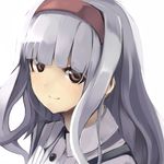  grey_hair hairband idolmaster idolmaster_(classic) long_hair purple_eyes purple_hairband shijou_takane smile solo tsukimura 