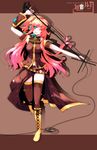  blush boots hair_over_one_eye highres ideolo knee_boots long_hair megurine_luka microphone microphone_stand pink_hair smile solo thighhighs tongue vocaloid 