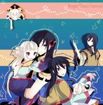  1girl albino brown_eyes carrying chinese_clothes code_geass happy hug kurohara_yuu li_xingke long_hair red_eyes tianzi white_hair 