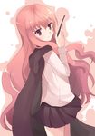  bad_id bad_pixiv_id cape chocho_(homelessfox) long_hair louise_francoise_le_blanc_de_la_valliere pink_eyes pink_hair solo wand zero_no_tsukaima 