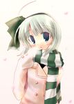  blue_eyes blush green_hairband hairband konpaku_youmu ribbon scarf scarlet_(studioscr) short_hair silver_hair solo touhou 