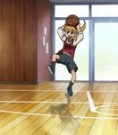  animated animated_gif basketball blonde_hair hyakko kageyama_torako lowres non-web_source solo 