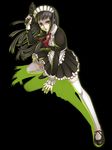  ar_tonelico ar_tonelico_ii black_hair gun jakuri legs lips long_hair maid purple_eyes solo terumii thighhighs weapon zettai_ryouiki 