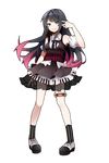  bad_id bad_pixiv_id bare_shoulders black_hair blue_eyes dress emergency_macarons food full_body highres macaron multicolored_hair nail_polish original piano_print pink_hair sakura_yuki_(clochette) shoes skirt smile socks solo striped striped_legwear thigh_strap transparent_background two-tone_hair vertical-striped_legwear vertical_stripes 