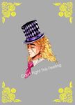  ascot bad_id bad_pixiv_id blonde_hair closed_eyes hat jojo_no_kimyou_na_bouken kalk0011 long_hair male_focus phantom_blood robert_eo_speedwagon scar solo top_hat 