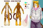  balls cheetah color feathers feline hoodie king_cheetah male mammal model_sheet nude penis pink_shirt ref_sheet sershia sheath simple_background solo syynx text 