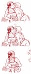  2girls 3koma ass bad_id bad_tumblr_id blush boots christa_renz comic cropped_jacket freckles french_kiss full-face_blush harness heart kiss knee_boots leaning_forward long_sleeves monochrome multiple_girls shingeki_no_kyojin short_hair short_ponytail sketch spoken_heart stitched sweatdrop third-party_edit valdgeist ymir_(shingeki_no_kyojin) yuri 