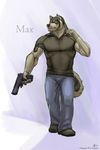  anthro biceps big_muscles black_fur black_nose boots canine cigarette clothing fangs footwear fur grey_fur gun hunk jeans male mammal manful manhood manly manly_as_fuck muscles pants pecs pistol pose ranged_weapon rrowdybeast shirt smoking solo standing stereotype strong teeth toned weapon wolf 