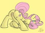  anus blush butt cradeelcin cutie_mark equine female feral fluttershy_(mlp) friendship_is_magic fur hair horse long_hair looking_back mammal my_little_pony pegasus pink_hair pony presenting presenting_hindquarters pussy pussy_juice raised_tail sexyponez wings yellow_fur 
