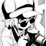  camera greyscale hat kakei_sayaka monochrome ore_no_imouto_ga_konna_ni_kawaii_wake_ga_nai portrait short_hair solo sunglasses watarai_keiji 