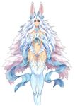  animal_ears blue_eyes borrowed_character breasts bunny_ears dom-dozz elbow_gloves gloves hagoromo hair_ornament hands_clasped large_breasts long_hair navel original own_hands_together shawl solo sponty thighhighs white_gloves white_hair white_legwear 