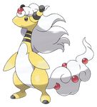  ampharos dragon highres long_hair mega_pokemon nintendo no_humans official_art pokemon pokemon_(game) pokemon_xy simple_background solo sugimori_ken white_background 