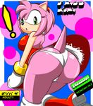  amy big_butt butt clothed clothing comic dress female flower hedgehog looking_at_viewer looking_back mammal nobody147 rose sega solo sonic(series) sonic_(series) underwear upskirt 