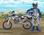  athletic biker biker_uniform boots clothed clothing dirtbike gloves green_eyes helmet lenny_mutt male motocross motorbike solo sport sportist 