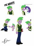  blue_eyes equestria_girls female fist_bump flirting friendship_is_magic green_eyes green_hair hair human humanized jo-bac male mammal my_little_pony plain_background purple_hair rarity_(eg) spike_(eg) spike_(mlp) white_background 