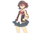  alice-whiteberry blue_eyes brown_hair kill_la_kill matoi_ryuuko seifuku short_hair white 