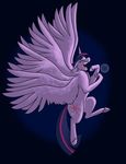  eyes_closed female feral floating flying foxenawolf friendship_is_magic giga growth horn horse laughter macro mammal multiple_wings my_little_pony observable_universe pony solo space twilight_sparkle_(mlp) winged_unicorn wings 