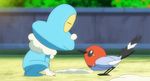  angry animated animated_gif fletchling froakie lowres nintendo no_human no_humans pokemon 