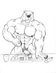  balls bathroom bear biceps brushing_teeth fur male mammal muscles nipples nude pecs penis presenting sink sketch solo standing sudonym toothbrush toothpaste 