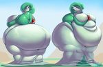  absurd_res big_butt blush butt female gardevoir green_eyes green_hair hair hi_res huge_butt looking_at_viewer looking_back nintendo obese overweight pok&#233;mon pok&eacute;mon smile thick_thighs trinity-fate62 video_games wide_hips 