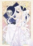  art_nouveau back_bow bishoujo_senshi_sailor_moon blue_eyes bow bracelet cat double_bun dress flower full_body hair_flower hair_ornament hairpin jewelry long_hair luna_(sailor_moon) neo_queen_serenity nickii25 ring rose smile staff strapless strapless_dress tsukino_usagi twintails white_dress white_flower white_hair white_rose 