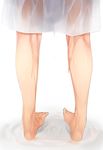  aka_ume barefoot close-up dress feet from_behind legs lower_body original see-through solo waist_down water wet wet_clothes wet_dress 