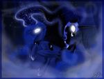  absurd_res armor crown cutie_mark duo equine famosity fangs female feral friendship_is_magic glowing glowing_eyes helmet hi_res horn horse mammal my_little_pony necklace nightmare_moon_(mlp) pony princess_luna_(mlp) sparkles winged_unicorn wings 