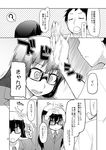  1boy 1girl :&lt; :o ? @_@ blazer blush close-up closed_eyes comic constricted_pupils crazy_eyes doujinshi face glasses greyscale hands_on_own_head jacket long_hair looking_at_another monochrome morimoto_(ryou) motion_lines natsuzuka-san_no_himitsu natsuzuka_(ryou) necktie open_mouth page_number ryou school_uniform speech_bubble steam sweatdrop talking text_focus translated wide-eyed 