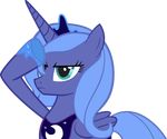  alpha_channel blue_eyes blue_hair cool_colors crown equine felix-kot female feral friendship_is_magic hair hi_res horn horse mammal my_little_pony plain_background pony princess_luna_(mlp) salute solo transparent_background winged_unicorn wings 