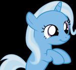  blue_body blue_fur blue_hair cub cute equine eyelashes female feral friendship_is_magic fur hair horn horse long_hair mammal my_little_pony plain_background pony purple_eyes scotch208 smile solo trixie_(mlp) two_tone_hair unicorn young 