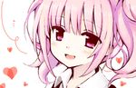  1girl bangs blunt_bangs blush chiyingzai colored_eyelashes face heart inu_x_boku_ss open_mouth pink_eyes pink_hair revision roromiya_karuta short_hair short_twintails smile solo twintails 