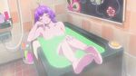  1girl ahoge animated animated_gif ass barefoot bath bathroom bathtub bent_over blue_eyes blush boots breasts covering covering_breasts eyes_closed feet frog from_above indoors nanajiinyi nude open_mouth purple_hair soles standing sudou_cecil tiles toes umetsu_yasuomi water wizard_barristers:_benmashi_cecil wizard_barristers_benmashi_cecil 