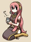  boots chan_co full_body game_boy handheld_game_console long_hair megurine_luka pink_hair playing_games sitting solo thighhighs video_game vocaloid wariza 
