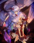  bad_id bad_pixiv_id blonde_hair blue_hair dhiea dress flandre_scarlet frills hat magic magic_circle multiple_girls remilia_scarlet siblings sisters sound_horizon touhou wings 