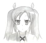  bad_id bad_pixiv_id greyscale kyouran_kazoku_nikki midarezaki_chika monochrome shiron sketch solo traditional_media twintails 