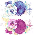  alternate_color awa_(awaawa) bow curly_hair dress gothic_lolita hair_bow lolita_fashion multicolored_hair nia_teppelin smile star tengen_toppa_gurren_lagann 