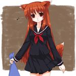 animal_ears bad_id bad_pixiv_id fox_ears hana_(ukagaka) kt2 long_hair red_eyes red_hair school_uniform suke_(ukagaka) tail ukagaka 