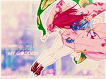  air_gear bare_legs floral_print from_side full_body japanese_clothes kimono long_hair long_sleeves noyamano_ringo red_hair shoes solo thigh_gap very_long_hair wallpaper 