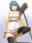  bad_id bad_pixiv_id blue_eyes blue_hair boots breasts circlet dragon_quest dragon_quest_iii elbow_gloves gloves large_breasts latex latex_gloves masao sage_(dq3) solo staff thigh_boots thighhighs zettai_ryouiki 