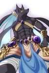  animal_ears anubis_(p&amp;d) fur jewelry lots_of_jewelry purple_eyes puzzle_&amp;_dragons wolf_ears 