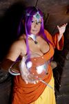  1girl asian breasts chouzuki_maryou chunsoft cosplay dragon_quest dragon_quest_iv enix large_breasts minea minea_(cosplay) photo plump purple_hair solo 