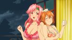  amaya_haruko animated animated_gif cat celia_ootsuka dancing kushiya_inaho maken-ki! orange_hair pink_hair 