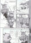  blush canine comic female fox male mikazuki_karasu tanuki translated 