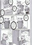  blush canine comic female fox male mikazuki_karasu tanuki translated 